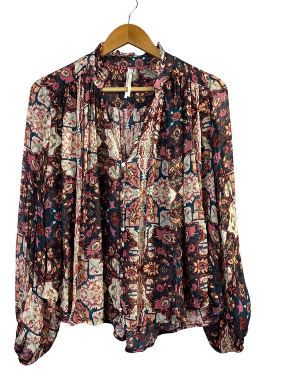 Anthropologie The Estela Sheer Printed Blouse viscose
Boho Floral Top Size M